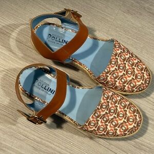 Studio Pollini Women's Orange and Brown Espadrille Flats